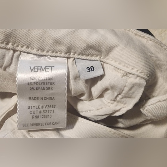 LOS ANGELES VERVET High-rise Straight Crop Stretch Cream Sz. 30x26 EUC - Picture 6 of 10